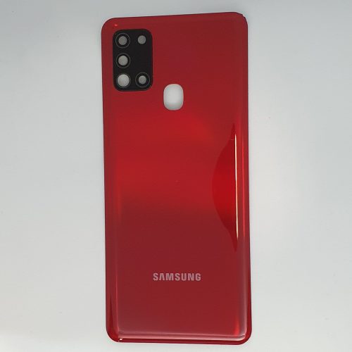 Samsung Galaxy A21s akkufedél hátlap kamera lencsével gyári bordó