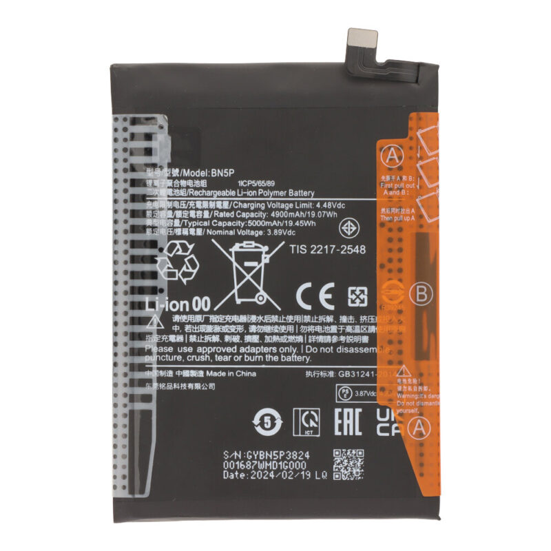 Xiaomi Redmi Note 13 5G akkumulátor 5.000mAh OEM BN5P